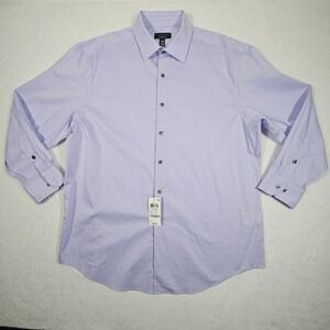 Alfani Mens Regular Fit Long Sleeve Dress Shirt Lavender Size 16 16.5 32 33